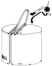 Chimney sweep can access chimney flue through Draftbooster
